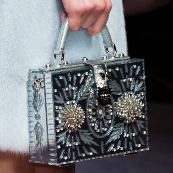 DOLCE & GABBANA Sicily Clear Plexiglass Cinderella Clutch - Picture 10 of 12